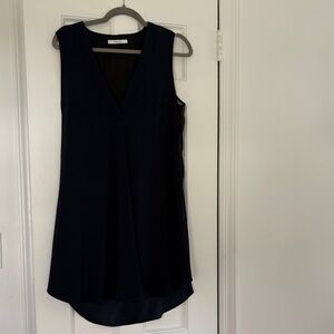 Navy Sleeveless V-Neck Dress
